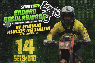 No prximo domingo, 14 de setembro, o municpio de Cocal do Sul (SC) ser o centro das atenes dos amantes do Enduro de Regularidade catarinense com a realizao do 10 Enduro Amigos na Trilha. 